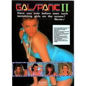 Gal's Panic II 1980s Kaneko Arcade Game Flyer with Girls Artwork